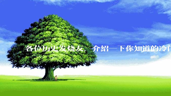 各位历史发烧友，介绍一下你知道的冷门史实或逆天史实？